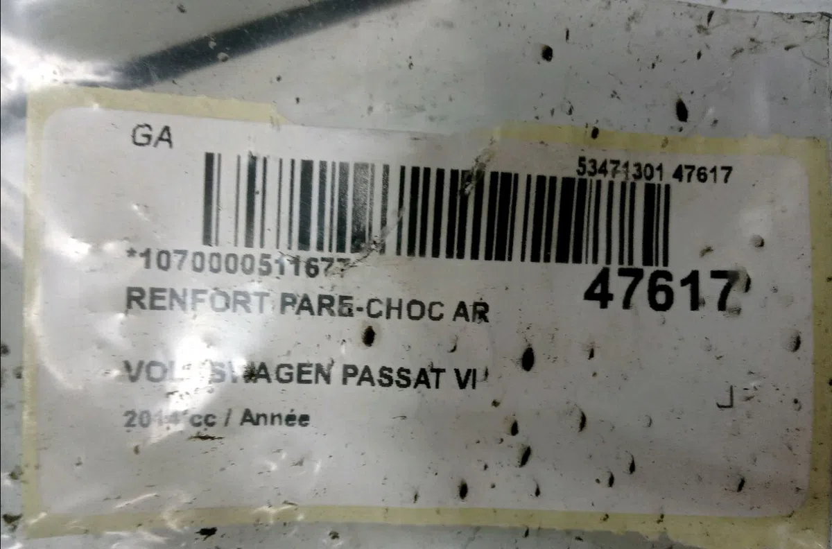 Renfort pare-choc arrière Volkswagen PASSAT B7 (362) 2.0 tdi 4motion (2010-2014) occasion