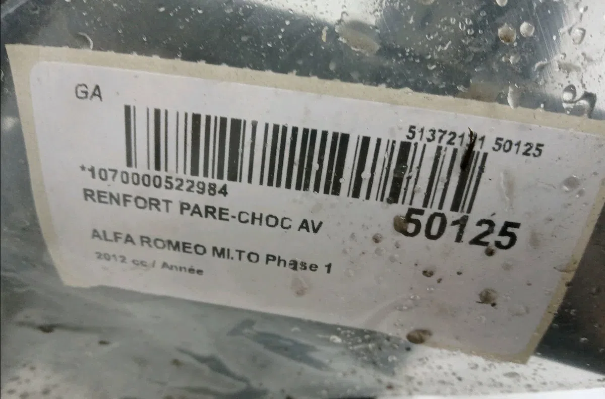 Renfort pare-choc avant Alfa romeo MITO (955_) 1.3 multijet (955axt1a) (2011-2015) occasion