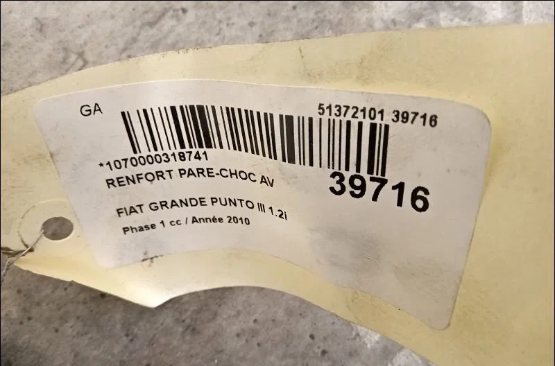 Renfort pare-choc avant Fiat GRANDE PUNTO (199_) 1.2 (2005) occasion