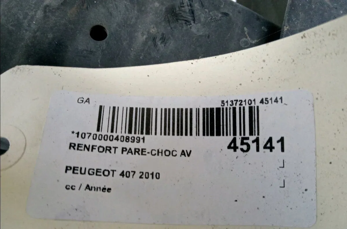 Renfort pare-choc avant Peugeot 407 (6D_) 2.0 hdi (6drhha) (2009-2010) occasion