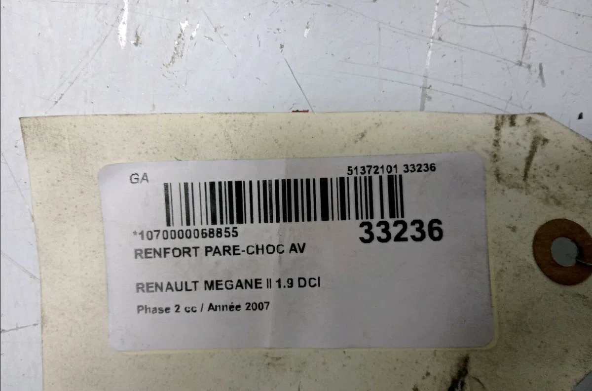 Renfort pare-choc avant Renault MEGANE II (BM0-1_, CM0-1_) 1.9 dci (2005-2009) occasion