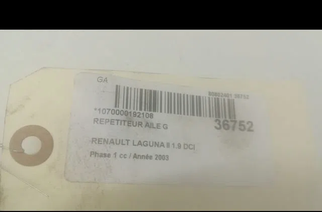 Répétiteur aile gauche Renault LAGUNA II (BG0-1_) 1.9 dci (bg08, bg0g) (2001-2007) occasion