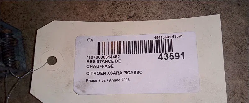 Resistance de chauffage Citroen XSARA PICASSO (N68) 1.6 hdi (2004-2011) occasion