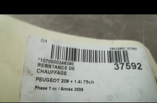 Resistance de chauffage Peugeot 206 (2L_, 2M_) 1.4 i (2lkfwa, 2mkfwa) (2009-2013) 3 portes occasion