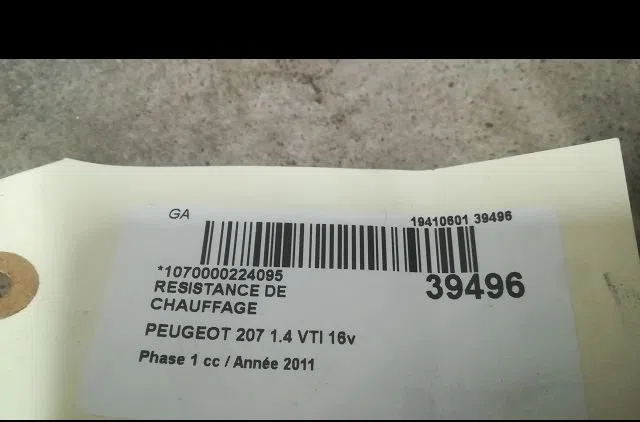 Resistance de chauffage Peugeot 207-207 (WA_, WC_) 1.4 16v (2006-2013) 3 portes occasion