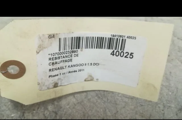 Resistance de chauffage Renault KANGOO - GRAND KANGOO II (KW0-1_) 1.5 dci 90 (kw05, kw08, kw0g, kw11) (2008) occasion