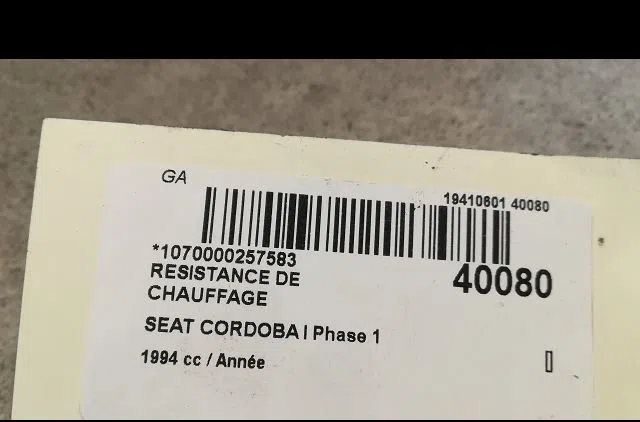 Resistance de chauffage Seat CORDOBA (6K1, 6K2) 1.6 i (1993-2002) occasion