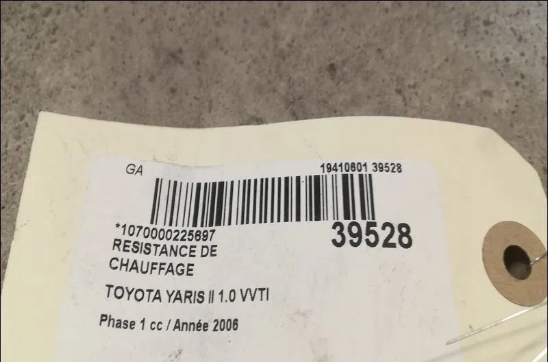 Resistance de chauffage Toyota YARIS (_P9_) 1.0 vvt-i (ksp90_) (2005-2011) 5 portes occasion