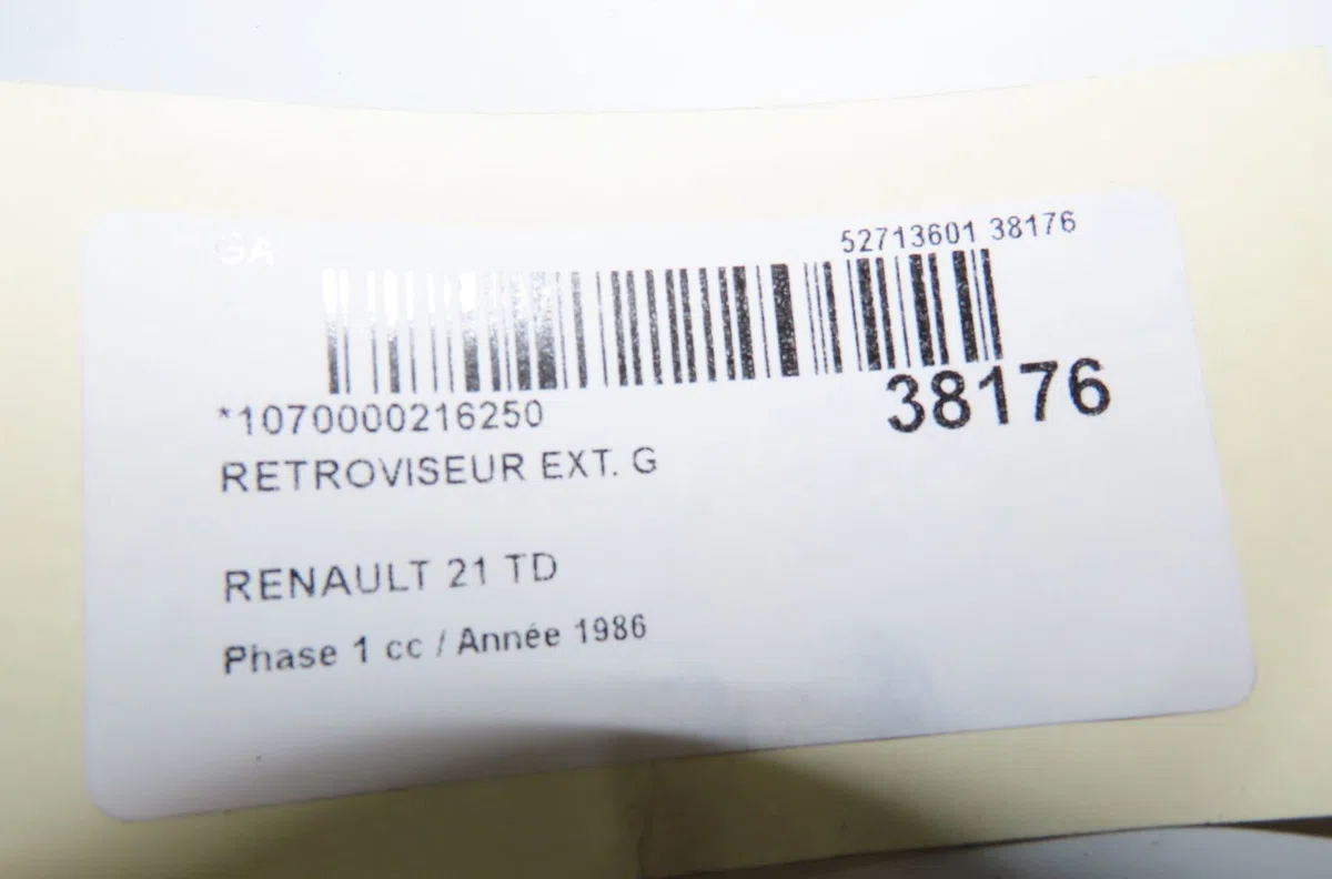 Retroviseur exterieur gauche Renault 21 A trois volumes (L48_) 2.1 turbo-d (l48a, l48w, l487, l488) (1986-1994) occasion