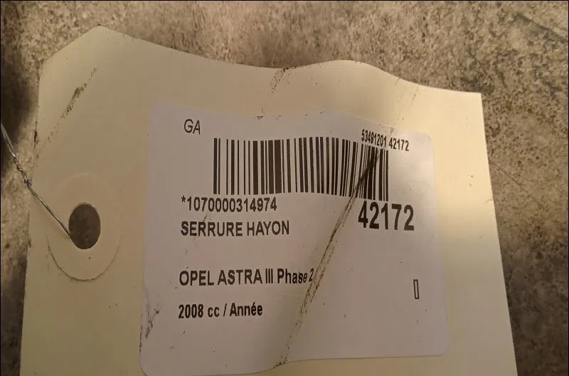 Serrure hayon Opel ASTRA H (A04) 1.7 cdti (l48) (2004-2010) 5 portes occasion