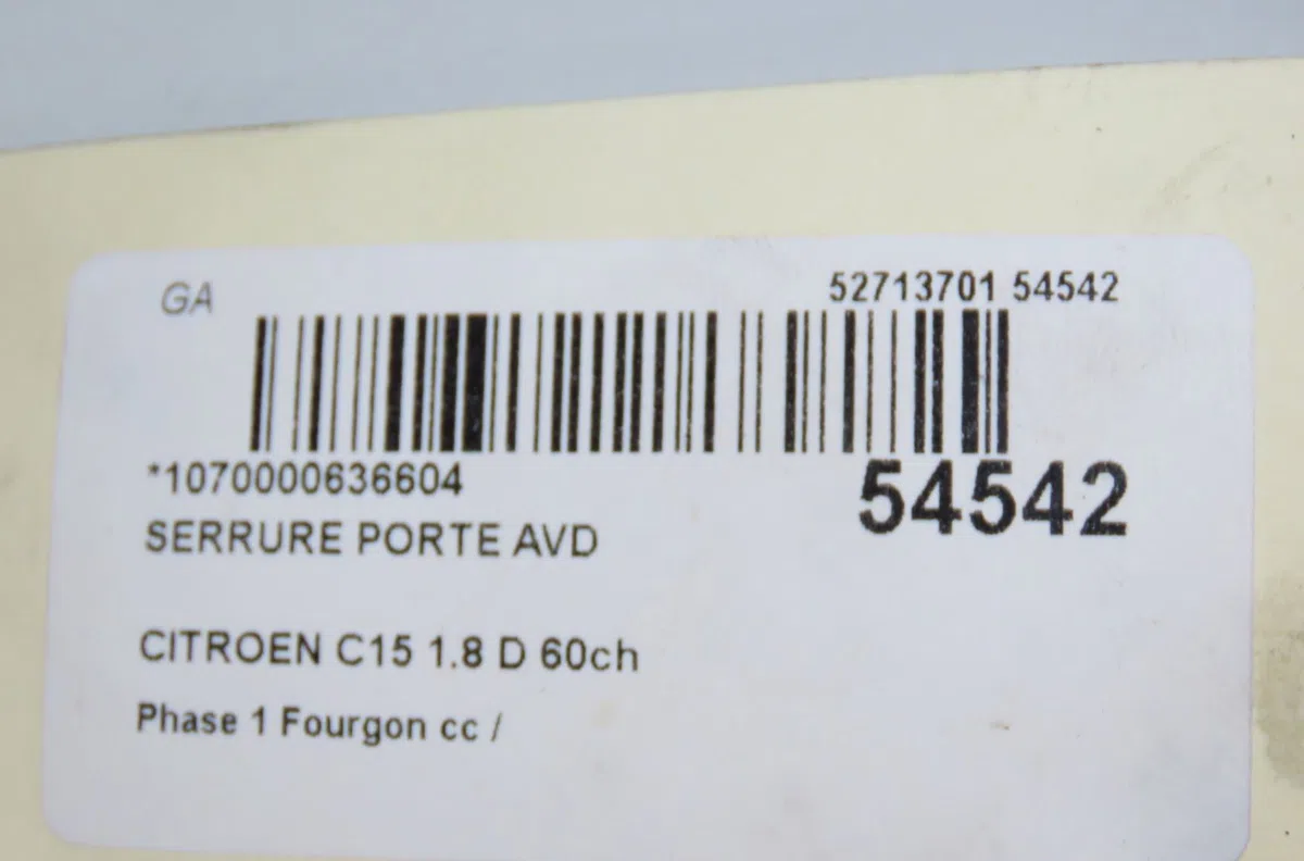 Serrure porte avd CITROEN C15 1998 occasion