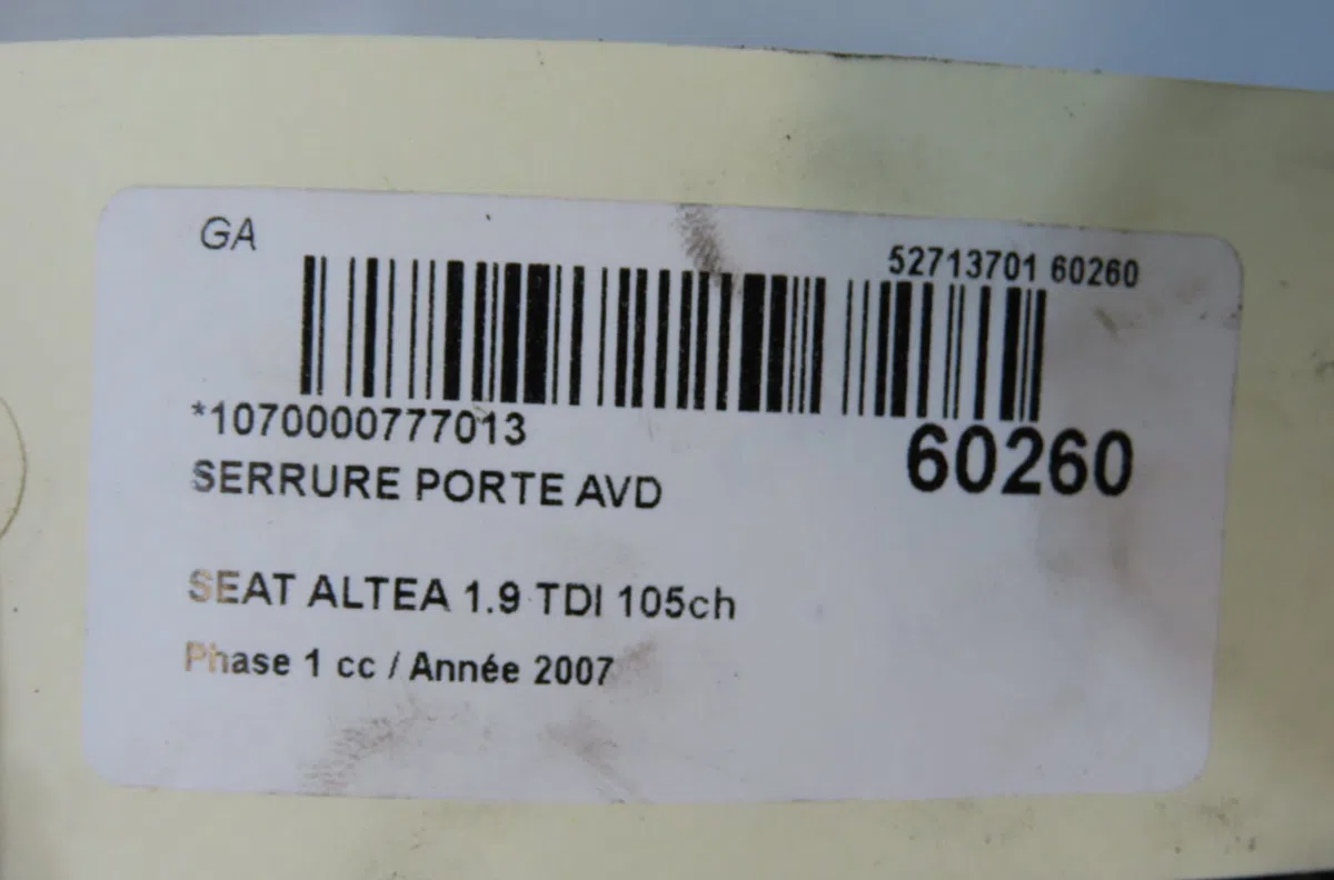 Serrure porte avd Seat ALTEA XL (5P5, 5P8) 1.9 tdi (2006-2010) 5 portes occasion