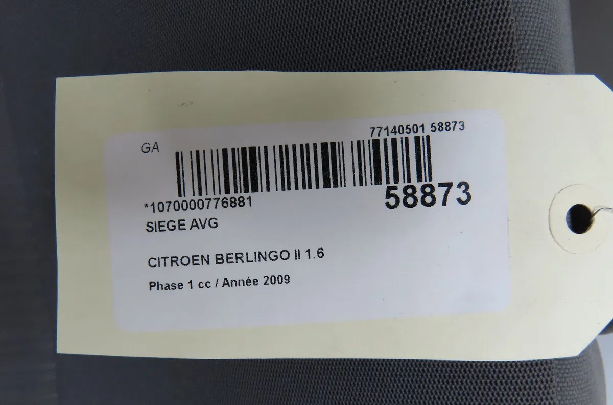 Siège avant gauche Citroen BERLINGO MULTISPACE (B9) 1.6 hdi 90 (2010) 5 portes occasion