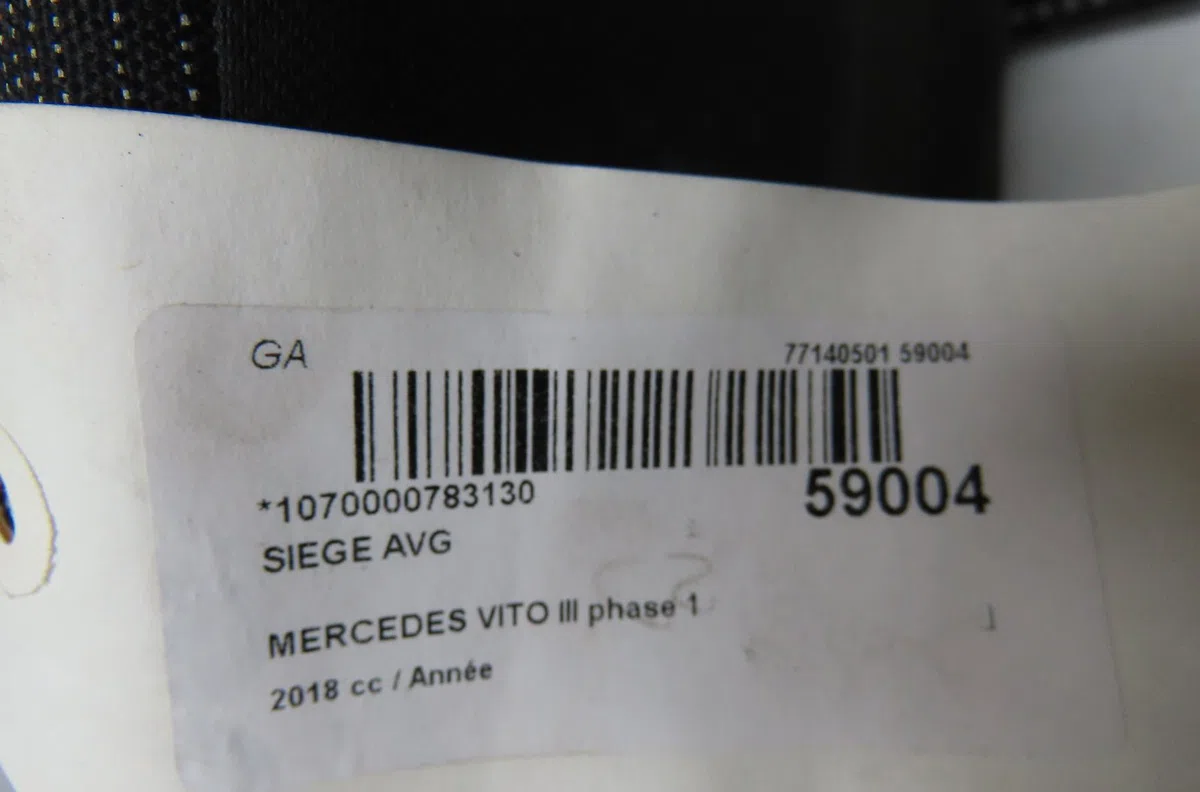 Siège avant gauche Mercedes-benz VITO Camionnette (W447) 109 cdi (447.601, 447.603, 447.605) (2014) occasion