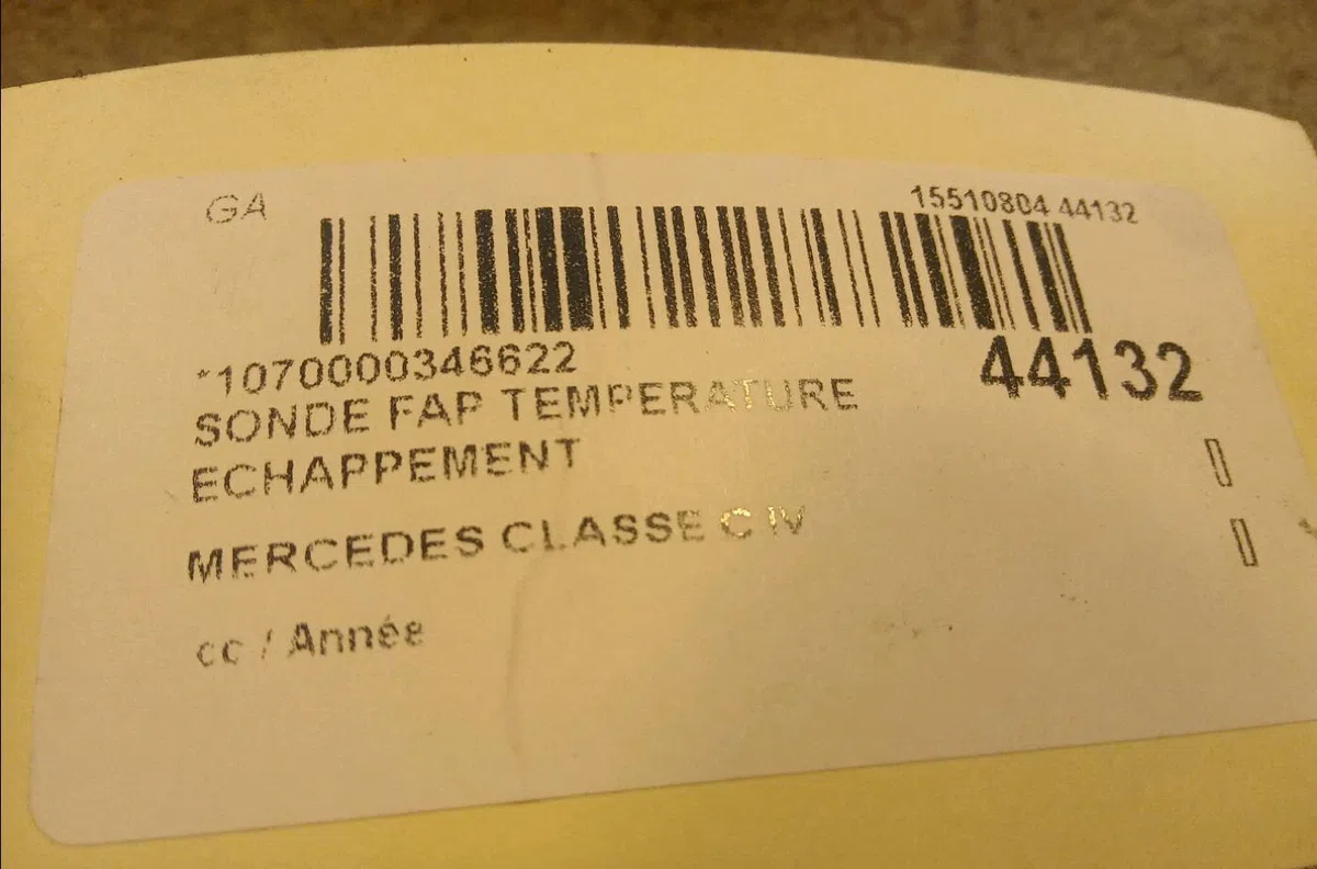 Sonde fap temperature echappement Mercedes-benz CLASSE C (W205) C 180 (205.040, 205.140) (2014) occasion