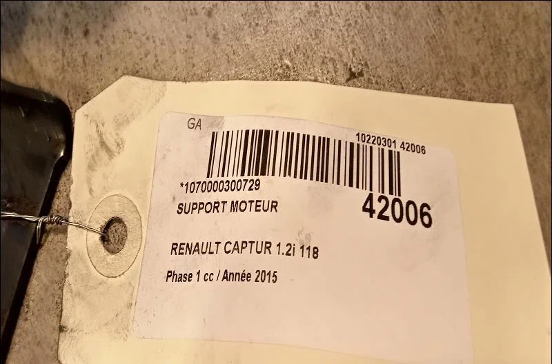 Support moteur Renault CAPTUR I (J5_, H5_) 1.2 tce 120 (2013) occasion