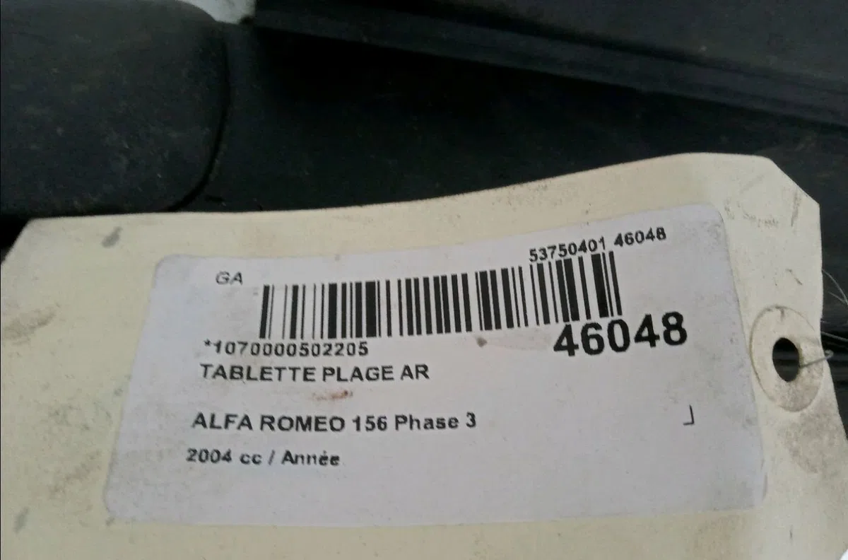 Tablette plage arrière ALFA ROMEO 156 2004 occasion