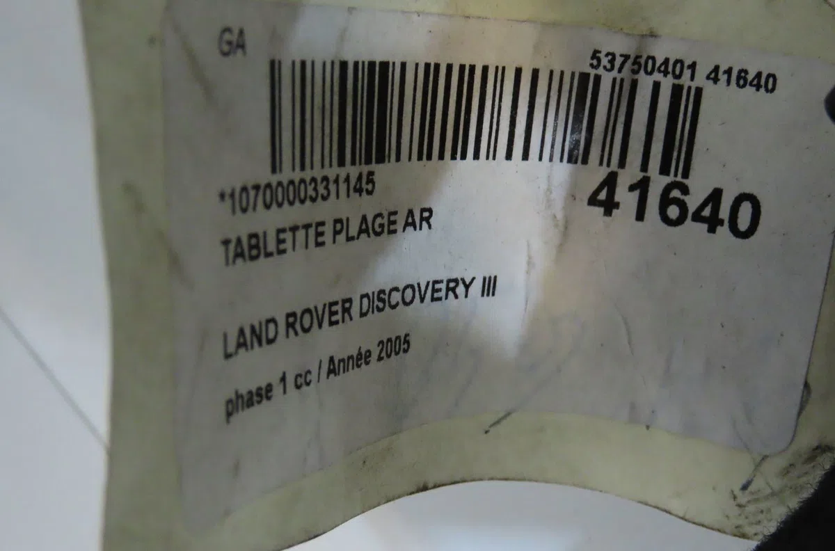 Tablette plage arrière Land rover DISCOVERY III (L319) 2.7 td 4x4 (2004-2009) occasion