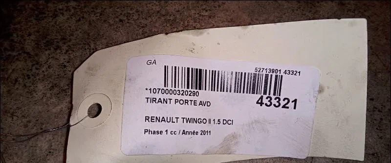 Tirant porte avd Renault TWINGO II (CN0_) 1.5 dci 75 (2010) 3 portes occasion