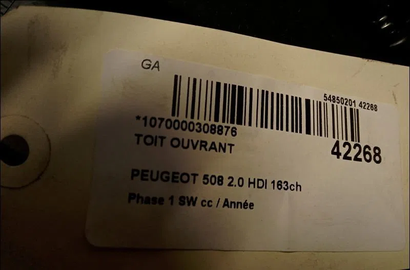Toit ouvrant Peugeot 508 SW I (8E_) 2.0 hdi (2010-2018) occasion