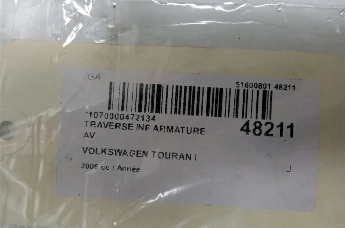 Traverse inférieure armature avant Volkswagen TOURAN (1T1, 1T2) 1.9 tdi (2003-2004) 5 portes occasion