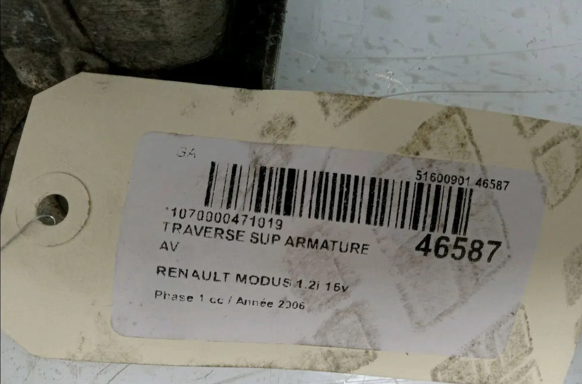 Traverse supérieure armature avant Renault MODUS - GRAND MODUS (F-JP0_) 1.2 (jp0c, jp0k, fp0c, fp0k, fp0p, jp0p, jp0t) (