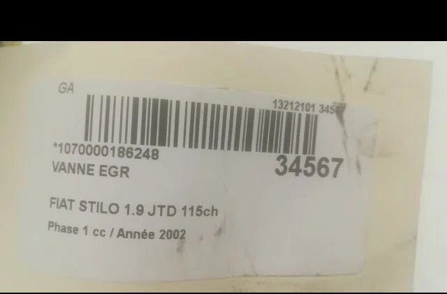 Vanne egr Fiat STILO (192_) 1.9 jtd (192_xe1a) (2001-2006) occasion