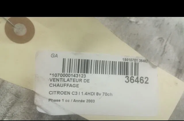 Ventilateur de chauffage Citroen C3 I (FC_, FN_) 1.4 i (2002-2010) 5 portes occasion