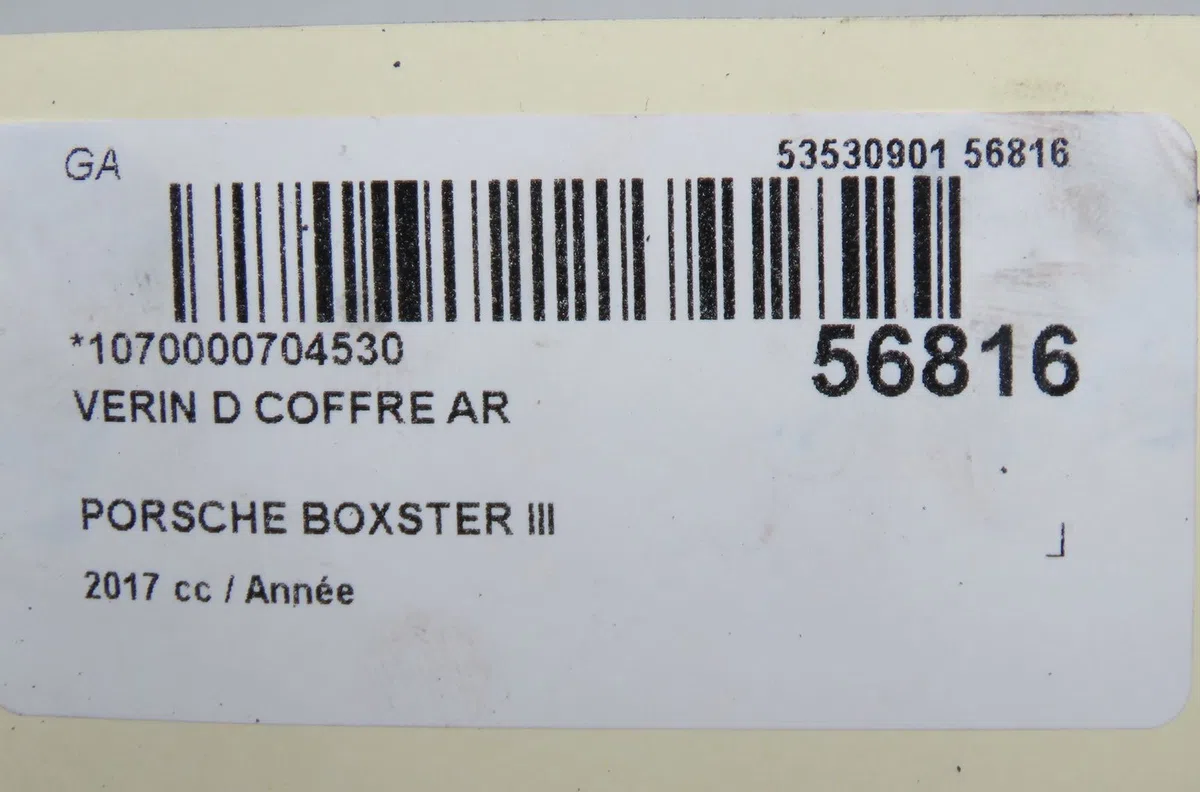 Verin droit coffre arrière Porsche 718 BOXSTER (982) 2.5 s (982330, 982331) (2016) occasion