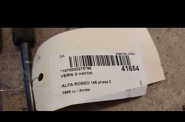 Verin droit hayon Alfa romeo 146 (930_) 1.4 i.e. 16v t.s. (930.b3a) (1996-2001) occasion