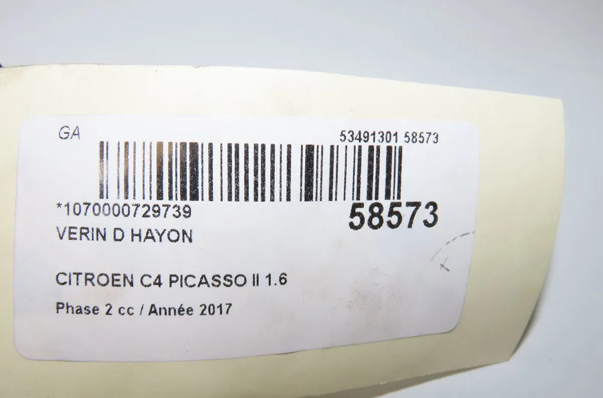 Verin droit hayon Citroen C4 PICASSO II 1.6 bluehdi 120 (2014) occasion