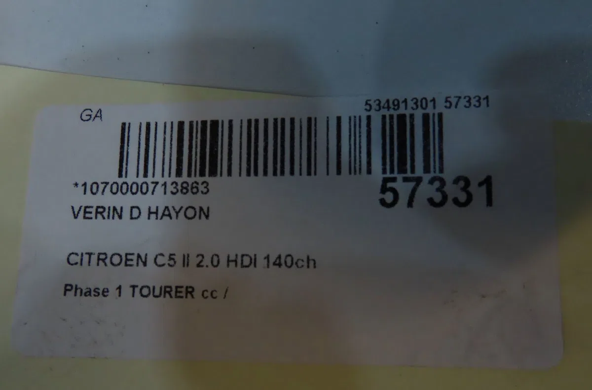Verin droit hayon Citroen C5 III Break (RW_) 2.0 hdi 140 (2009) 5 portes occasion