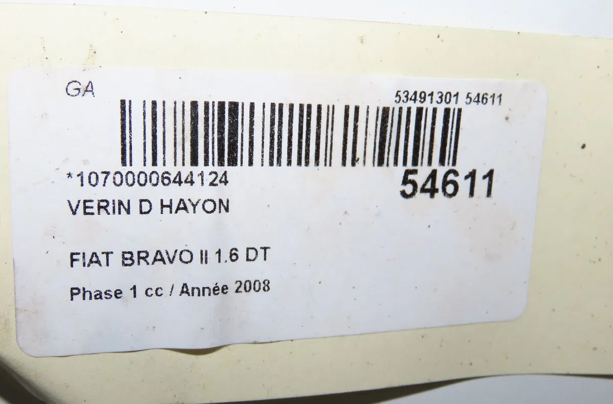 Verin droit hayon Fiat BRAVO II (198_) 1.6 d multijet (198axh1b) (2007-2014) 5 portes occasion