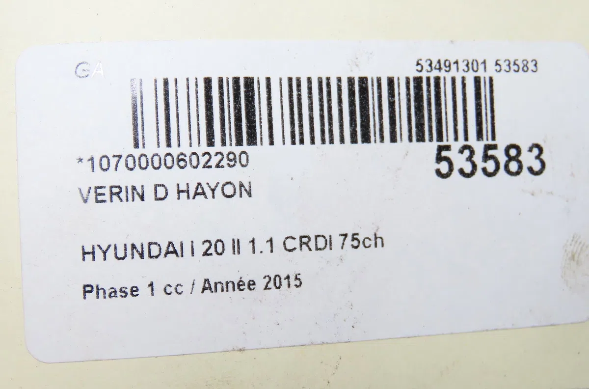 Verin droit hayon Hyundai I20 II (GB, IB) 1.1 crdi (2014) occasion