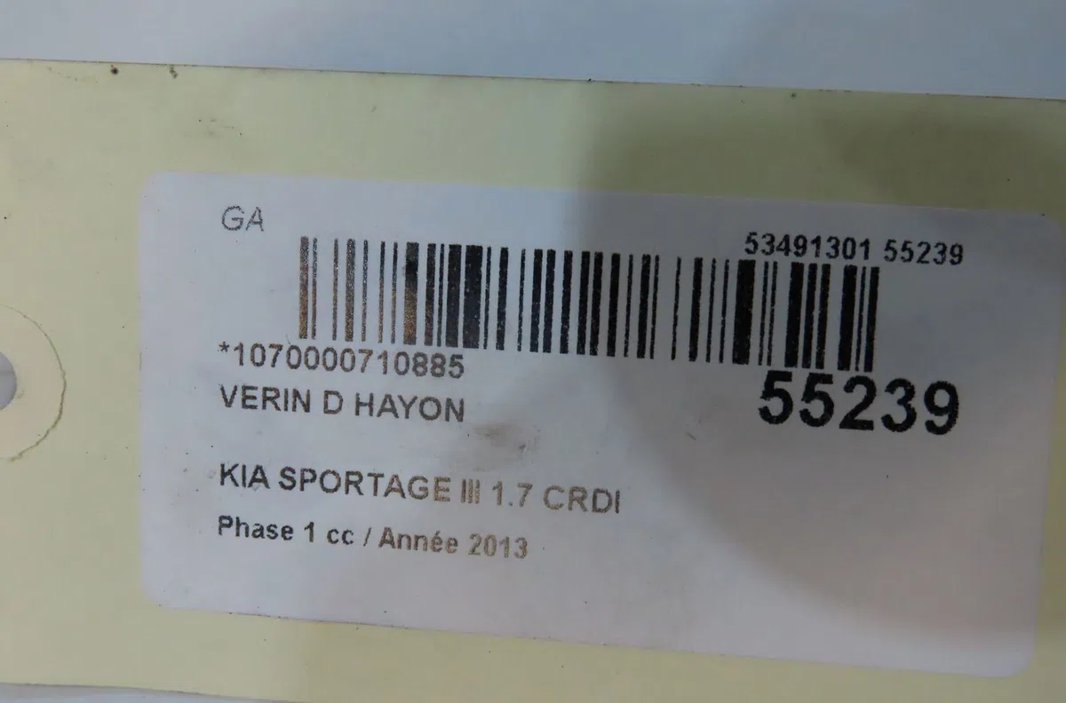Verin droit hayon Kia SPORTAGE III (SL) 1.7 crdi (2010) occasion