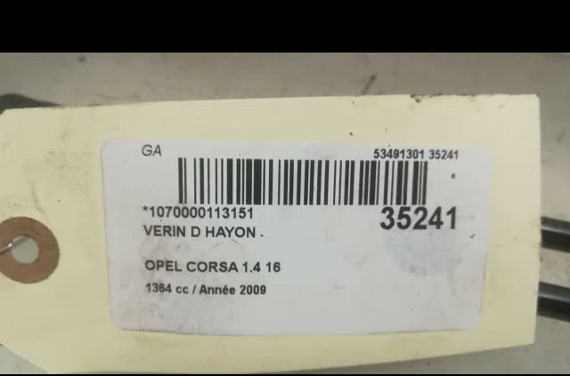 Verin droit hayon Opel CORSA D (S07) 1.4 (l08, l68) (2006-2014) occasion