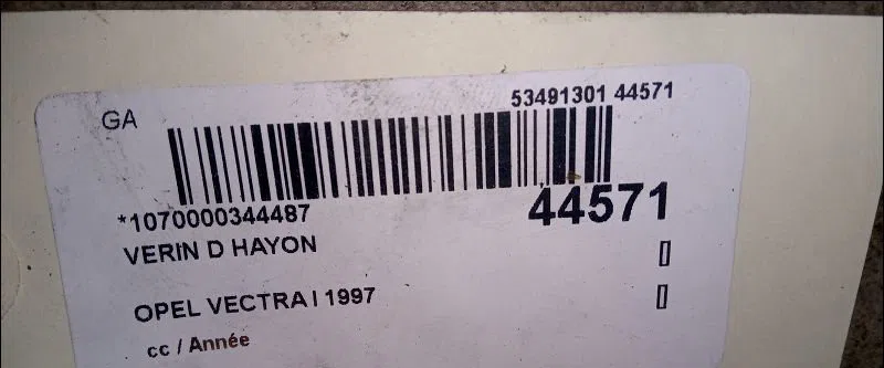 Verin droit hayon Opel VECTRA B 3-5 portes (J96) 2.0 i 16v (f68) (1995-2000) occasion