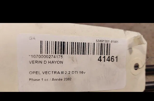 Verin droit hayon Opel VECTRA C (Z02) 2.2 dti 16v (f69) (2002-2004) occasion