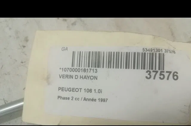 Verin droit hayon Peugeot 106 I (1A, 1C) 1.0 (1991-1996) occasion