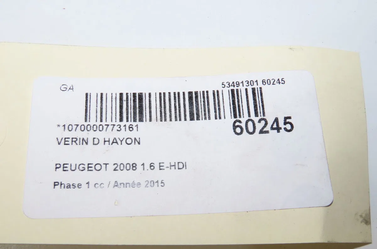Verin droit hayon Peugeot 2008 I (CU_) 1.6 hdi (2013) occasion