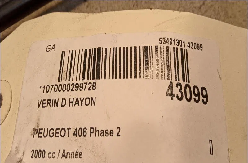 Verin droit hayon Peugeot 406 Break (8E-F) 2.0 16v (1996-2004) occasion