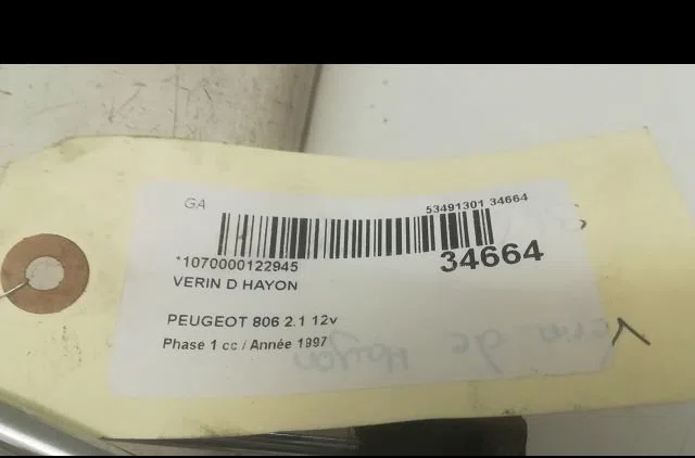 Verin droit hayon Peugeot 806 (221) 2.1 td 12v (1996-1999) occasion