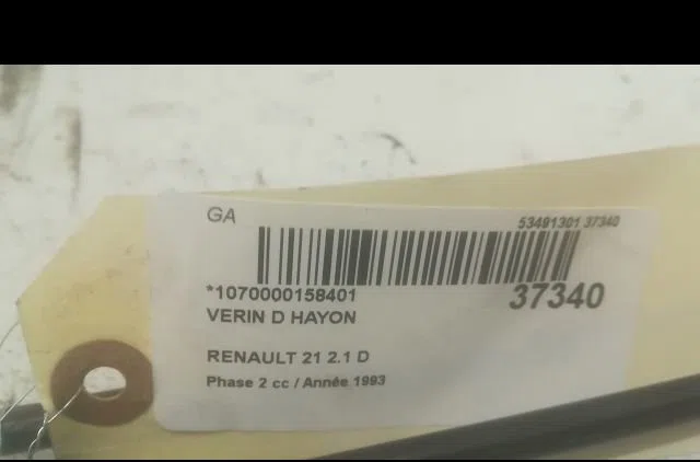 Verin droit hayon Renault 21 (B48_) 2.1 turbo-d (b486, b488, b48v) (1989-1994) occasion