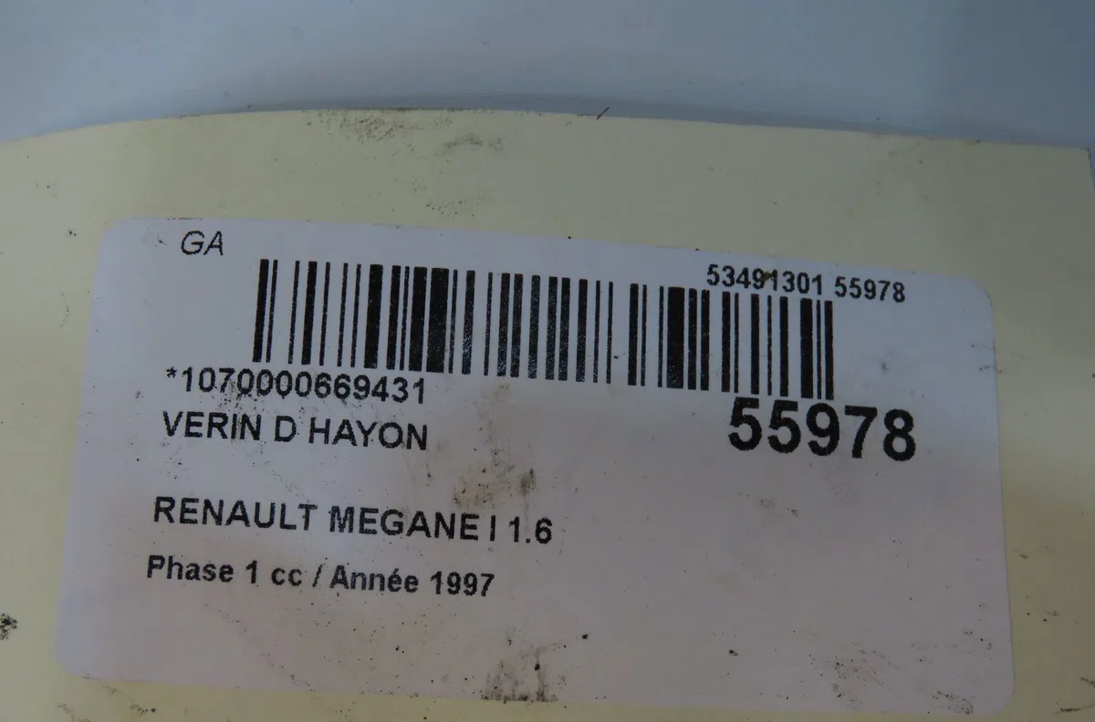 Verin droit hayon Renault MEGANE I (BA0-1_) 1.6 e (ba0f, ba0s) (1996-1999) occasion