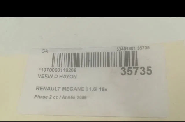 Verin droit hayon Renault MEGANE II A trois volumes (LM0-1_) 1.6 16v (lm1r, lm0c) (2006) occasion