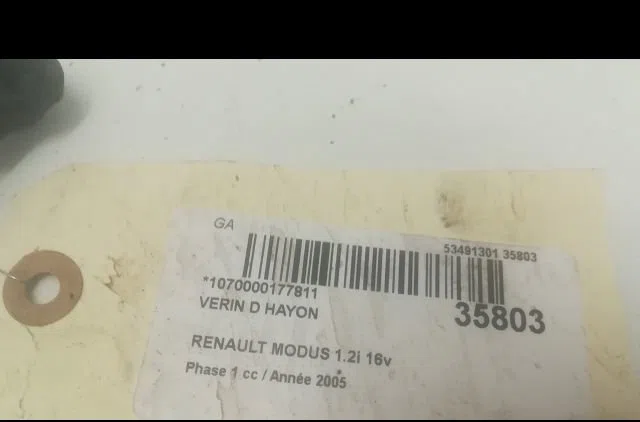 Verin droit hayon Renault MODUS - GRAND MODUS (F-JP0_) 1.2 (jp0c, jp0k, fp0c, fp0k, fp0p, jp0p, jp0t) (2004) 5 portes oc