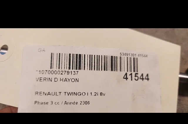 Verin droit hayon Renault TWINGO I (C06_) 1.2 (c066, c068) (1996-2007) 3 portes occasion