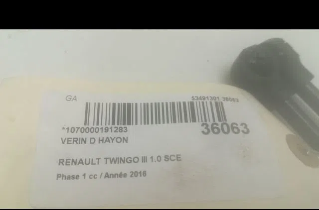 Verin droit hayon Renault TWINGO III (BCM_, BCA_) 1.0 sce 70 (2014) 5 portes occasion