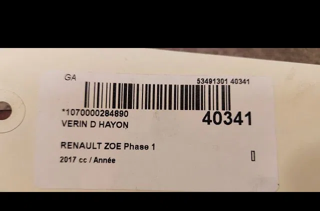 Verin droit hayon Renault ZOE (BFM_) Zoe (2012) 5 portes occasion