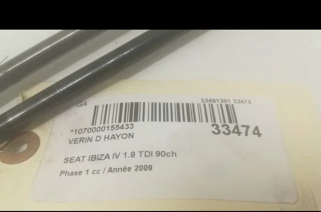 Verin droit hayon Seat IBIZA IV SC (6J1, 6P5) 1.9 tdi (2008-2010) occasion